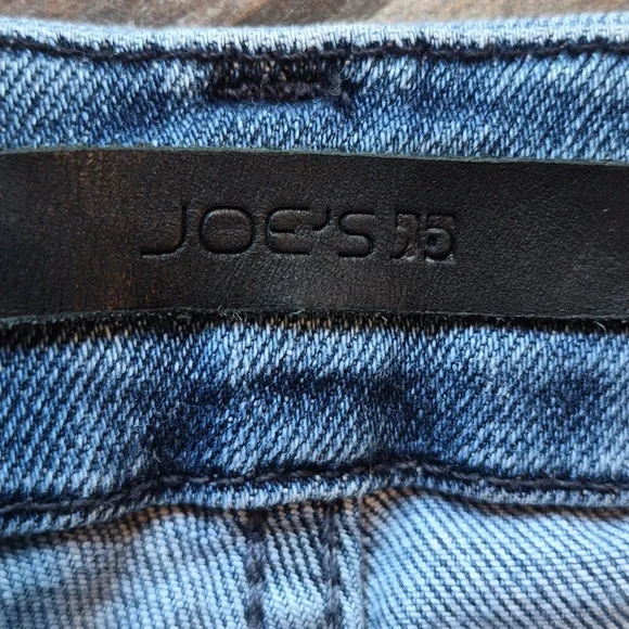 Joe's High Rise Medium Blue Wash Honey Curvy Skinny Crop Distressed Jeans, 30 - Picture 6 of 9